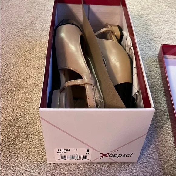 Xappeal Women's Tan and Black Slingback Shoes - Picture 5 of 5